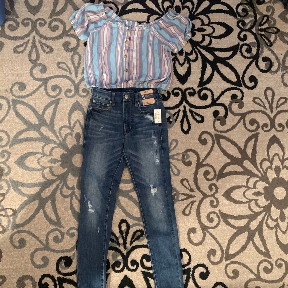 Brand new aero jeans and aero summer tee